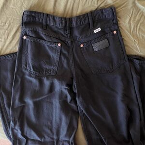 Wrangler Worldwide Mid Rise Wide Leg Black Jeans
